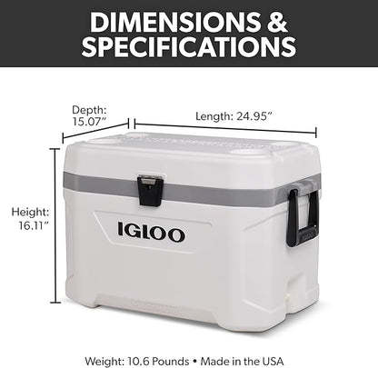 Igloo Marine Cooler | Insulated Hard Shell Ice Chest |Great for Fishing, Camping, Boating, & More