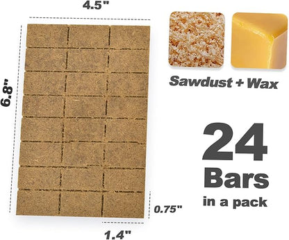 Stanbroil 24 pcs Fire Starters, Squares Natural Charcoal Fire Starters Super Fast Lighting Perfect for Barbecue Grills, Smokers, Wood Stove, Campfires and Outdoor Fireplaces