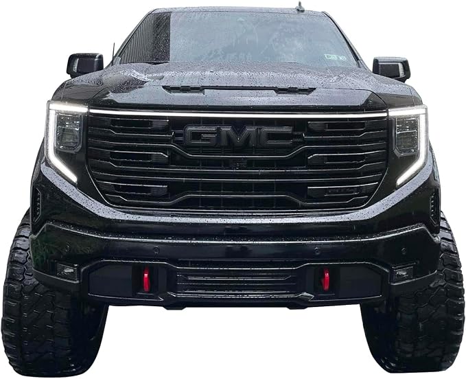 LED Grill Light Power Bar for 2022-2023 GMC Sierra 1500 (Black Anodized Frame with Smoked Lens)