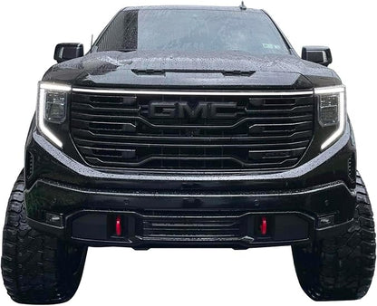 LED Grill Light Power Bar for 2022-2023 GMC Sierra 1500 (Black Anodized Frame with Smoked Lens)