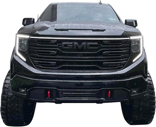 LED Grill Light Power Bar for 2022-2023 GMC Sierra 1500 (Black Anodized Frame with Smoked Lens)