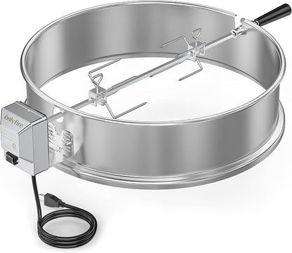 onlyfire Stainless Steel Weber Kettle Rotisserie Ring Kit Barbecue Tool Kit | For Weber 22 Inch Charcoal Kettle and Other Similar Grills, Turns Your Kettle Into A Chicken Roaster
