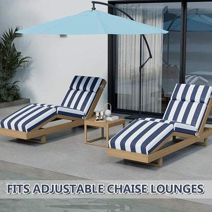 2 Pcs Chaise Lounge Cushions Outdoor, 80 x 26 x 4 Inch Lounge Chair Cushions for Outdoor Furniture - Waterproof Lounge Patio Replacement Cushion, 4In Fade-Resistant ThickPatio Chaise Lounge Cushion