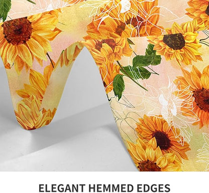 Decorative Rectangle Table Cloths Yellow Sunflower Watercolor Vintage Floral Tablecloth Table Cover for Dining/BBQ/Picnic/Coffee Table 52 X 70 Inches, Tbcth-014, GSRY-TB-HY0418-00134