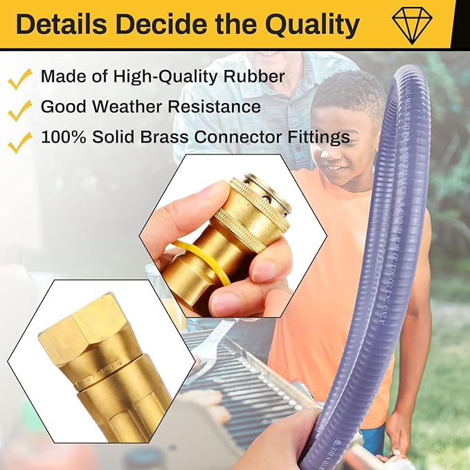97352 98523 Natural Gas Conversion Kit Compatible with Monument Grills Model 41847NG 77352NG & Denali 605,Convert Your Grill from Propane to Natural Gas,10 Ft 1/2" ID Natural Gas Hose
