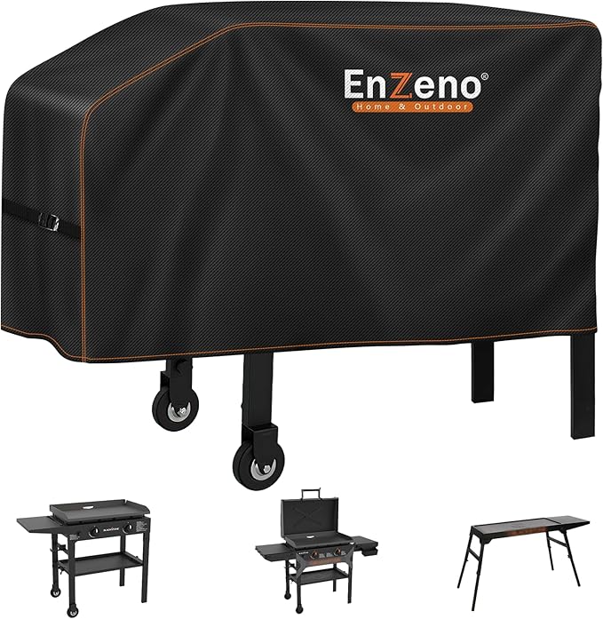 Enzeno Grill Cover for Blackstone 22”and 28”Single Shelf Griddle Cover，Griddle Accessories Grill Cover for Outdoor Grill Waterproof and Windproof 44x22x25inch Black