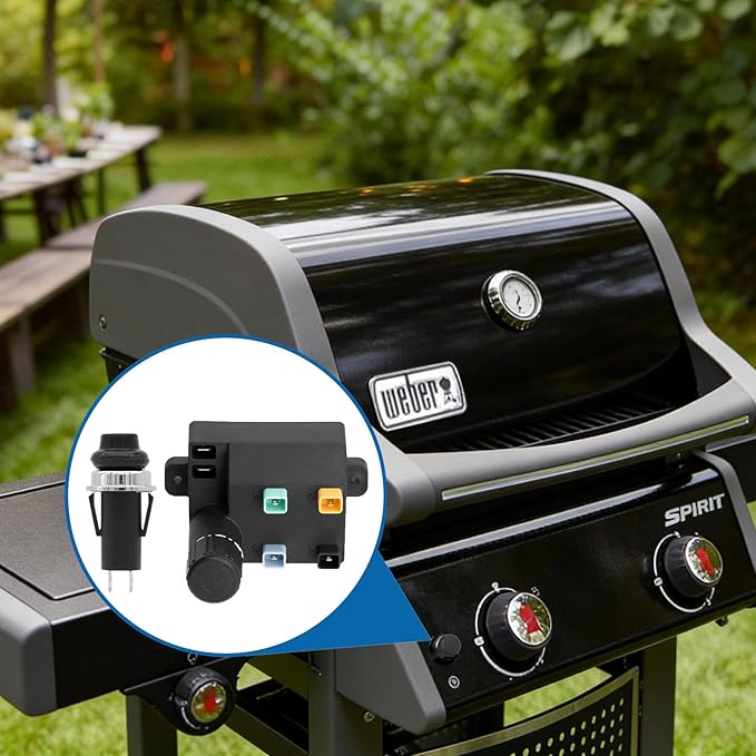 SafBbcue 7643 Grill Igniter Replacement Igniter Kit for Weber Spirit 220 and 320 Gas Grills - Compatible with Models Featuring Front-Mounted Control Panels