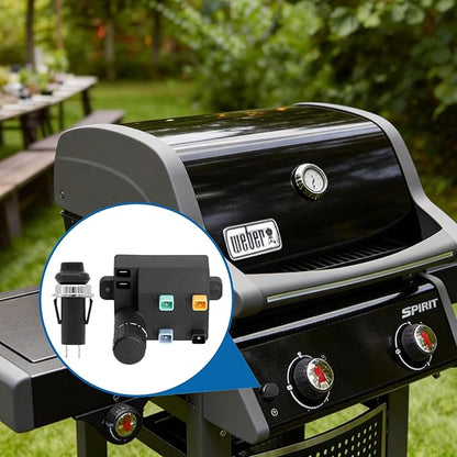 SafBbcue 7643 Grill Igniter Replacement Igniter Kit for Weber Spirit 220 and 320 Gas Grills - Compatible with Models Featuring Front-Mounted Control Panels