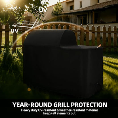 Waterproof Grill Cover for Traeger Woodridge Wood Pellet Smoker, 600D UV Resistant & Rip-Proof Smoker Fabric, Full-Length All Weather Outdoor Accessories Bac761 (Cover Only)