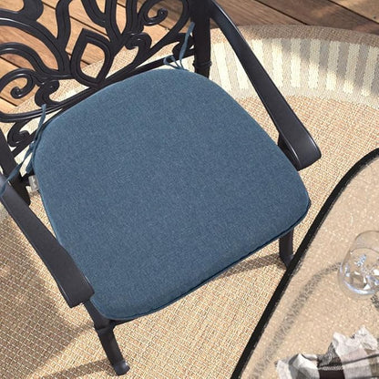 Outdoor Chair Cushions Set of 2,Patio Seat Cushion 17"x16"x2",U-Shaped Dining Chair Cushion 17 by 16 Inch,Water Resistant,Fade-Resistant Chair Pads for Kitchen Garden Furniture(Denim Blue)