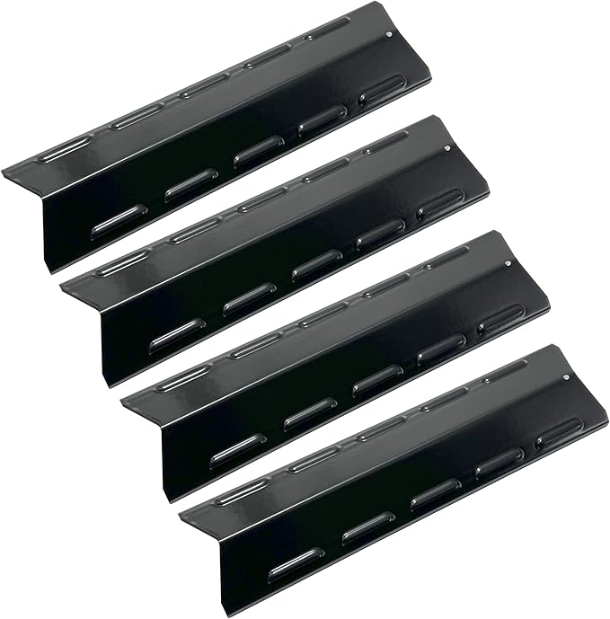 Kit DP163 (4-pack) Porcelain Steel Heat Plates Shield Tent for Charbroil 640-01303702-3, Kenmore 146.16132110, 146.16222012, 146.16133110, 146.16197210, 146.16198210, 146.16222010