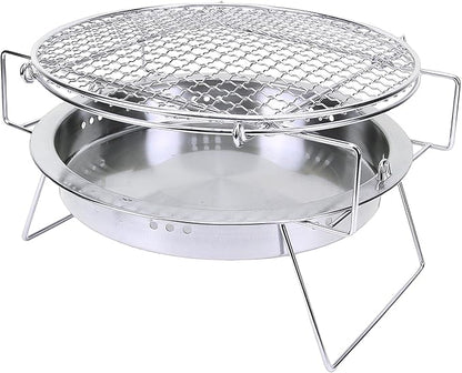 Charcoal Grill, Stainless Steel Portable Compact Design for Camping Picnic Outdoor BBQ Cooking