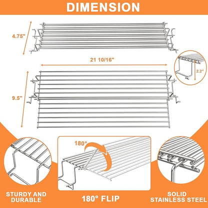 67027 Raised Warming Rack for Weber GS4 Spirit II/I 300 SER Spirit 2 Grill Replacement E310 E320 (2013-2017) Hanging Rack,2-sided Upper Rack for Webber Accessories Weber Spirit II 3 Burner Grill Parts