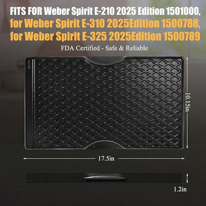 Grill Griddle for Weber Spirit 200 Series, 17.5" Porcelain-Enameled Cast Iron Reversible Grill Plate for Weber Spirit E210 E220 S210 S220 & Spirit II E210 E220, Nonstick Flat Top BBQ Griddle Pan