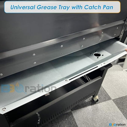 Universal Grease Tray and Catch Pan with 15-Pack Aluminum Disposable Drip Pan for Nexgrill Replacement Parts 720-0830H 720-0882A, Charbroil, Dyna Glo, Kenmore, Grease Tray for 3/4/5/6 Burner Gas Grill