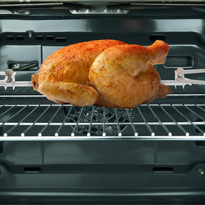 ABOOFAN Stainless Steel Rotisserie Fork for Air Fryer Grill Roasted Chicken Holder with Stable Bracket for Bbq Outdoor Cooking 15.74X1.77X0.98 Inches
