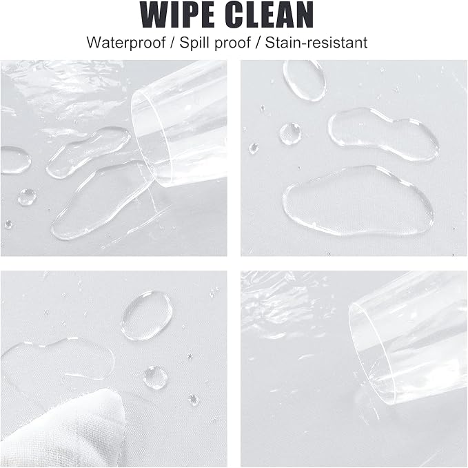 sancua Clear Plastic Table Cover Protector Vinyl Round Tablecloth 60 Inch | Waterproof PVC Rectangle Table Cloth, Oil Spill Proof Wipe Clean, For Dining Tables, Parties & Camping, Crystal Clear