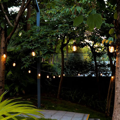 GANA 12V Low Voltage & Safe LED Outdoor String Lights,48FT 15 Shatterproof Bulbs, 2200K Warm White Pergola Lights for Your House's, Garden, Fence, Porch,Balcony,and Bistro