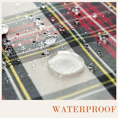 Christmas Rectangle Tablecloth 60x84 inch - Waterproof Holiday Decoration Tablecloth - Reusable Wipable Fabric Table Linen for Kitchen, Holiday Dinner Table Covering for Thanksgiving