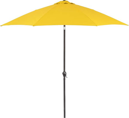 Sunline 9 ft Patio Umbrella with Crank & Push Button Tilt, Outdoor Market Umbrella with UV Protection & Wind Vent and Fiberglass Ribs, Metal Frame for Deck, Pool & Table, Yellow
