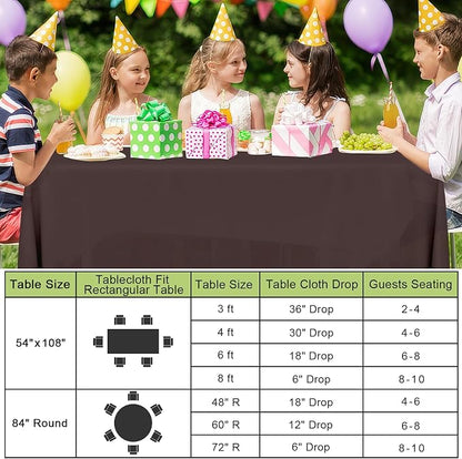 Smiry Disposable Table Cloth 3 Pack, 84 Inch Round Waterproof Plastic Tablecloth, Decorative Round Table Covers for Party, Birthday, Picnic, Coffee