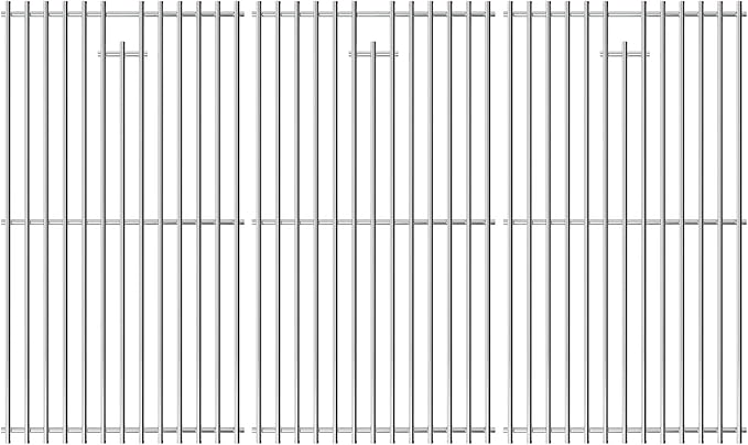 BBQ-PLUS 97888 Grill Grates Replacement Parts for Monument 24633 24367 41847NG 35633 35633R 35633G 35633B 13892 17842 D405 D425, Stainless Steel Cooking Grids for Monument 4-Burner Gas Grills, 3 Pack