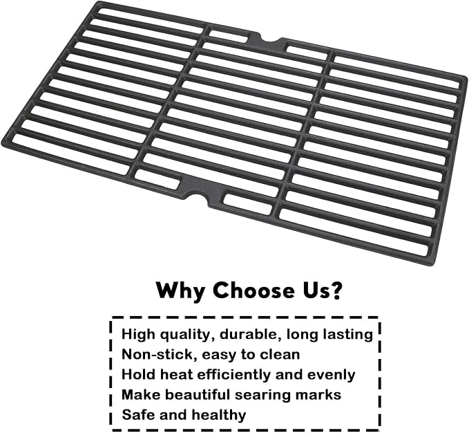 Grill Grates for Char-Broil Performance 4-Burner 463342119 463377017 | Cast Iron Replacement Parts for charbroil 463347017 G321-0005-W1 G321-0006-W1 3-piece 18 x 25 in set