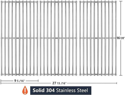Hongso 16 7/8" SUS304 Stainless Steel Grill Grates Replacement for Charbroil 4 Burner 463436214 463436215 463433016 463432215 463439915 463436213 463440109 463420507 463441312 Thermos 461442114 Models