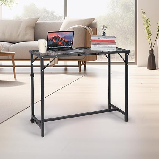 REDCAMP Folding Outdoor Bar Table, 36" Height Pool Bar Table | Waterproof Mesh Top Rectangle Counter Console Table for Balcony, Garden, Backyard, Hot Tub, Poolside, Indoor or Outdoor Use