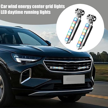 Wind Power Led Lights Waterproof Decorative Adjustable | 2 Pieces Wind Powered LED Vehicle Daytime Lights for Trucks SUV Motorcycle Bike Auto Travel Road Trips Camping Outdoor