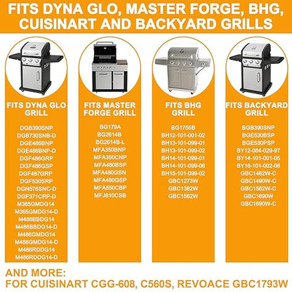 3" BBQ Thermometer Gauge for Dyna Glo Grill Accessories DGN405DNC DGN576DNC-D, Master Forge BG179A BG2614B Parts, Accurate Heat Indicator for cuisinart, Stok, Uniflame, Backyard Grill Parts 700F