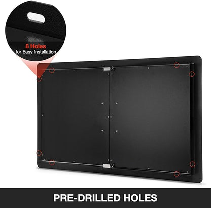 Stanbroil Outdoor Kitchen Doors 36W x 21H Inch BBQ Access Door - Wall Construction Vertical Double Door Flush Mount for Outdoor Kitchen Grilling Station or Commercial BBQ Island - Black