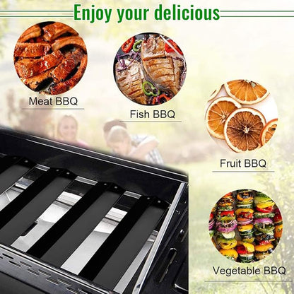 Porcelain Steel Heat Plates for Char-Griller 5050 3001 3008 3030 4000 5252 5650, Heat Shield Tent Deflector Replacement Parts for King Griller (Black, 3-Pack)