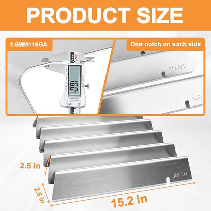 3400302 Flavorizer Bars for Weber GS4 Spirit II/I 300 SER E310 E320 S310 S320 Accessories Weber GS4 Spirit 2 Grill Replacement Parts Webber 7636 69797 67046 Burner Covers 15.3", 304 Stainless Steel