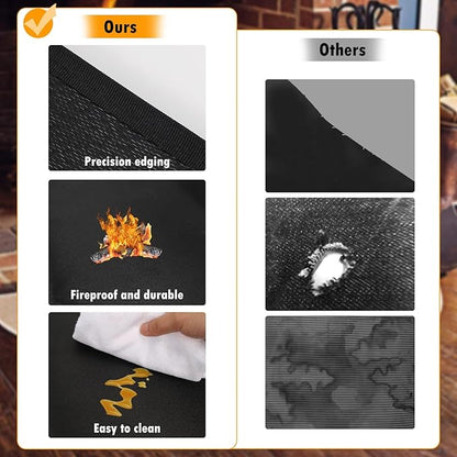 32x60inch Fireproof Hearth Mats for Fireplaces Fire Resistant Rectangle Fire Pit Mat,Fireproof Grill Pads,Under Grill Mat for Outdoor Charcoal,Smokers,Gas Grills,Deck and Patio Protective Mats