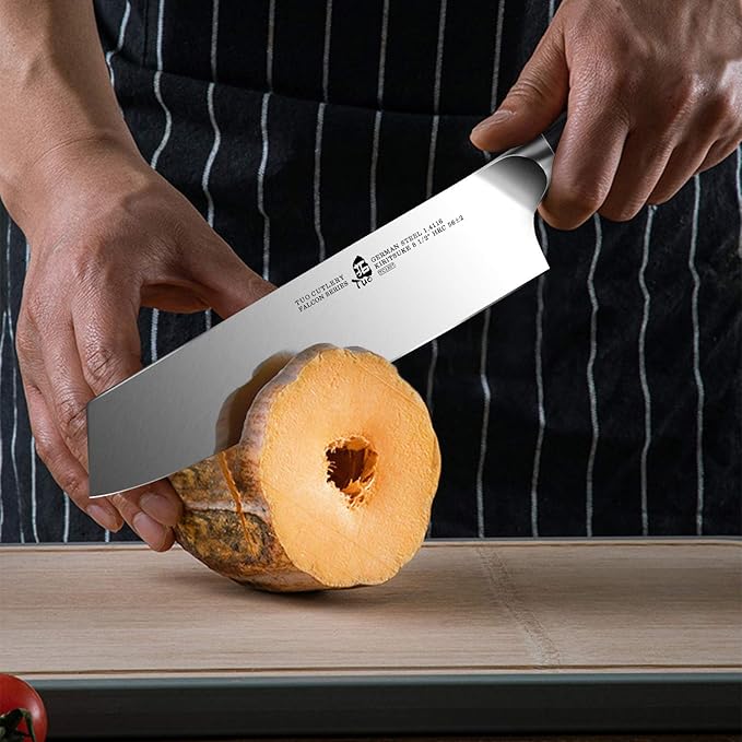 TUO Kiritsuke Chef Knife - 8.5 inch Japanese Kiritsuke Knife - German HC Steel with Pakkawood Handle - FALCON SERIES with Gift Box, Black
