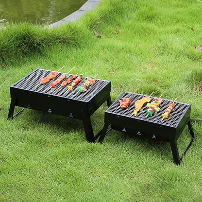 BBQ Grill Outdoor Bbq Grills Patio Stainless Steel Charcoal Grill Stove Outdoor Camping Picnic Burner Accessories Tools (Color : A, Size : 35 * 27 * 20cm) (Black 43 * 29 * 24cm)