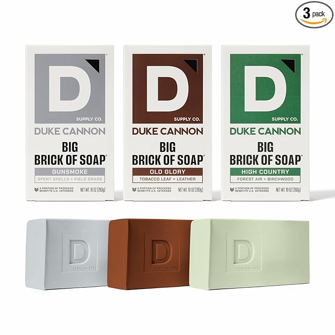 Duke Cannon Supply Co. Big Brick of Soap Bar - Frontier 30, Variety-Pack - Extra Large, Masculine Scents, 10 oz (Pack of 3)