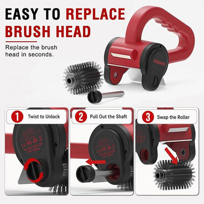 Electric Grill Brush, Rechargeable BBQ Grill Brush with High-Torque Motor, LED Light, Dishwasher-Safe Stainless Steel Rotary Brush Head,150 Mins Runtime Grill Brush for Outdoor Grill