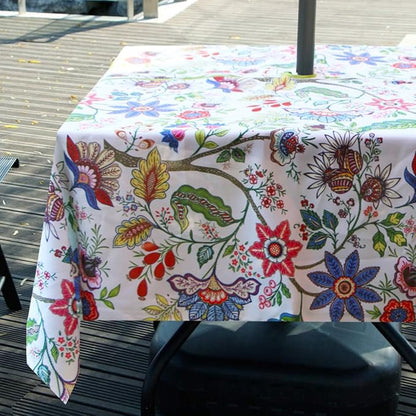 EHouseHome Outdoor and Indoor 60x60 inch Tablecloth with Umbrella Hole and Zipper, Waterproof Zippered Patio Cloths, Spring/Summer Table Covers for Backyard Circular Table/BBQs/Picnic