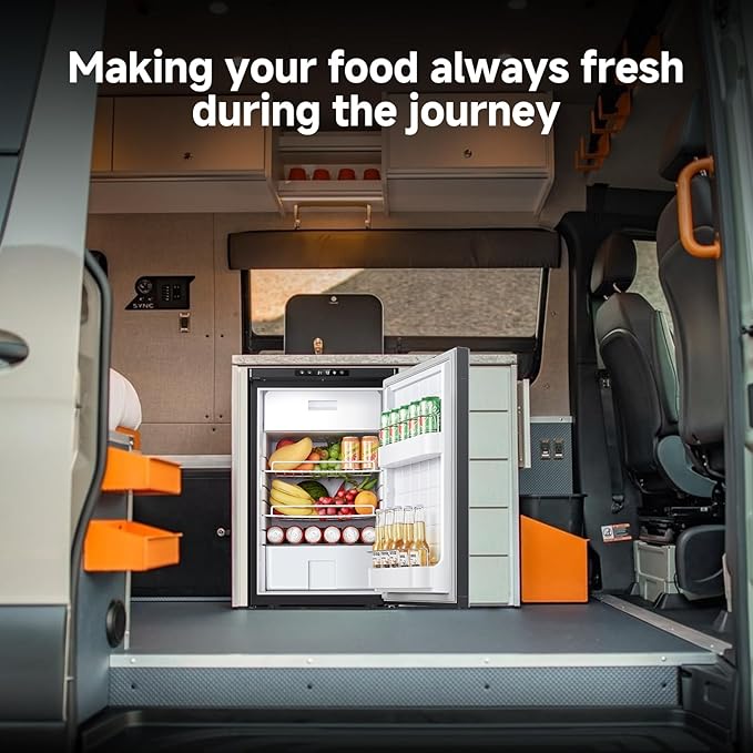 BODEGACOOLER 12-Volt Refrigerator, 83L(2.94cu.ft) RV Fridge with APP Control & Lock, Dual Zone Compressor Cooler (-4℉ ~ 46℉), 12/24V DC Portable Freezer for Truck, RV, Camping, Boat, Black