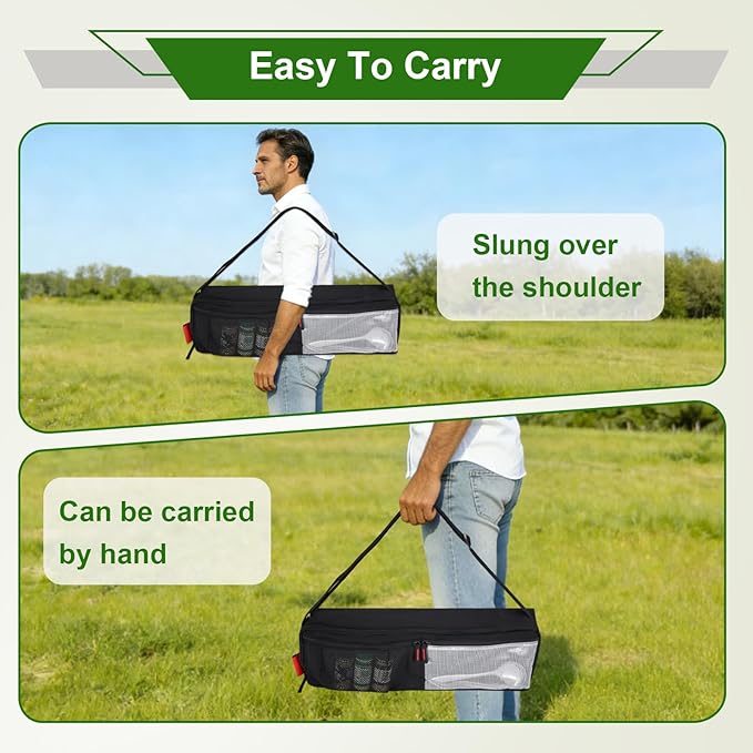 Grill Tool Organizer, BBQ Tool Storage Bag with Pockets- 20" Heavy-Duty Storage Bag Waterproof 600D Oxford, Folding Design Gift for Camping, Tailgates, Outdoor BBQ Parties (20" Lx6 Wx5 H)