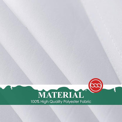 1 Pack White Round Tablecloths 132 Inch for Dining Tables | Washable Decorative Linen Polyester Table Cover for Banquets Buffets Parties and Weddings