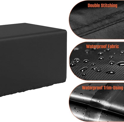 Kovshuiwe Outdoor Deck Box Cover, 600D Heavy-Duty Waterproof Oxford Cloth | Patio Deck Bin Container Boxes Covers Waterproof for 71 Gallon Patio Storage Bench Cover, Black(48" L x 20" W x 22" H)
