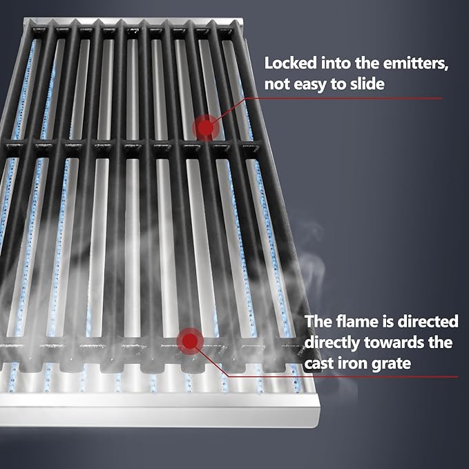 Hiorucet Emitter Plates Grill Parts for Charbroil Commercial 463241413, 463241414, Cooking Grates, Heat Shield, Burner, Ignitor for Charbroil Commercial Tru Infrared Grill Replacement Parts 4 Burner.