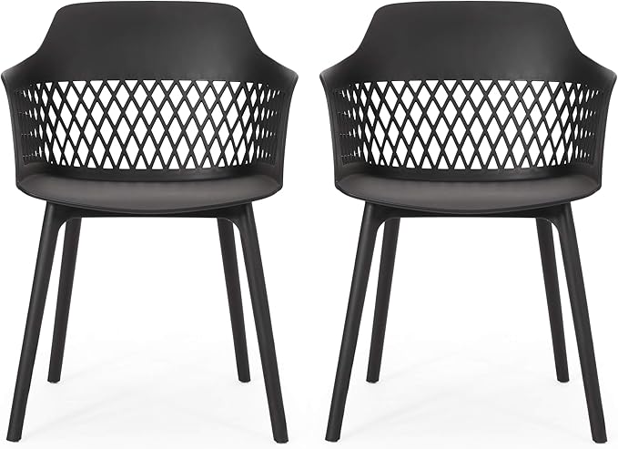 Christopher Knight Home Madeline Outdoor Dining Chair (Set of 2), Black
