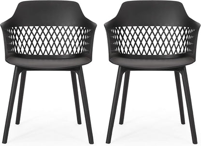 Christopher Knight Home Madeline Outdoor Dining Chair (Set of 2), Black