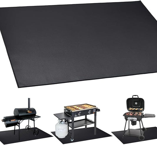 MDEOOSKY 48" x 30" Fireproof Mat Under Grill Mat Deck Protector Fire Pit Mat Oil-Proof Waterproof BBQ Protector for Deck and Patio Easy to Clean Storage Waterproof Foldable