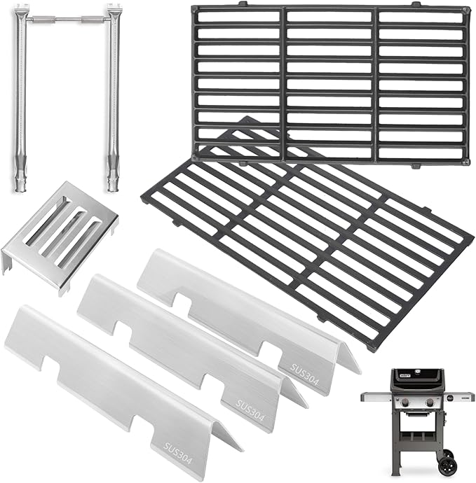 GS4 Spirit 2 Grill Parts for Weber Grill Parts Spirit II 200 SER, Replacement for Weber GS4 Spirit 2 Flavorizer Bars 7635 67045 68842, 67060 Heat Deflector, 7637 Grates, 67024 69785 67102 Burner Tubes