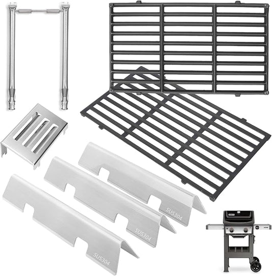 GS4 Spirit 2 Grill Parts for Weber Grill Parts Spirit II 200 SER, Replacement for Weber GS4 Spirit 2 Flavorizer Bars 7635 67045 68842, 67060 Heat Deflector, 7637 Grates, 67024 69785 67102 Burner Tubes